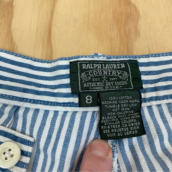 Vintage Ralph Lauren Country Pleated High-Waisted Hickory Stripe Pants - Picture 10 of 12